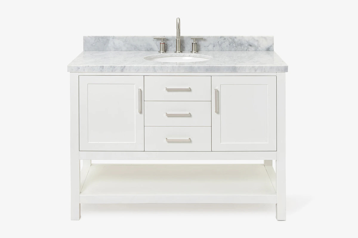 Ariel bayhill 48-49 in. oval sink vanity with (0.75,1.5) countertop