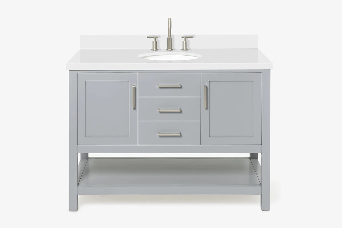 Ariel bayhill 48-49 in. oval sink vanity with (0.75,1.5) countertop