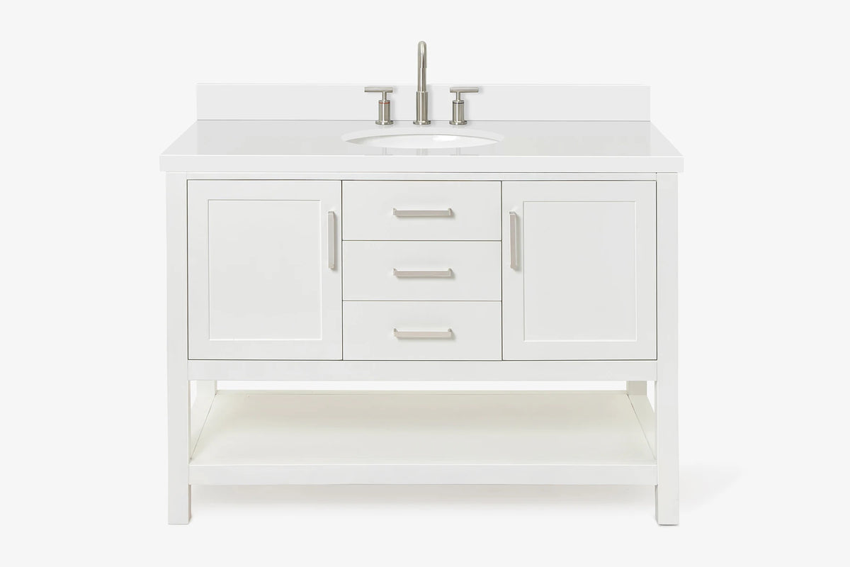 Ariel bayhill 48-49 in. oval sink vanity with (0.75,1.5) countertop