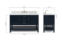 Ariel bayhill 54-55 in. oval sink vanity with carrara white marble (0.75,1.5) countertop