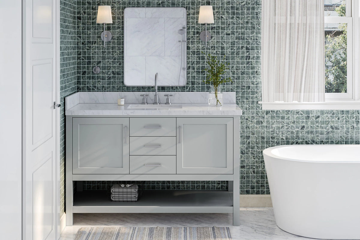 Ariel bayhill 54-55 in. rectangle sink vanity with (0.75,1.5)  countertop