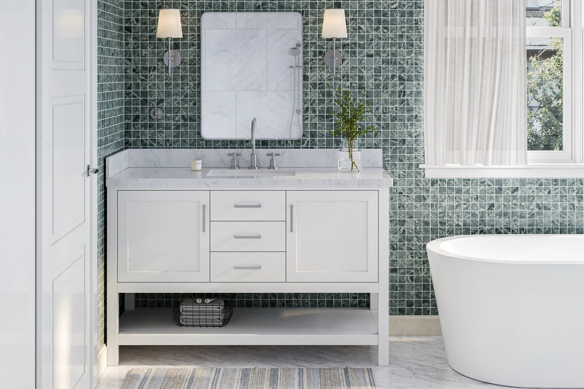 Ariel bayhill 54-55 in. rectangle sink vanity with (0.75,1.5)  countertop