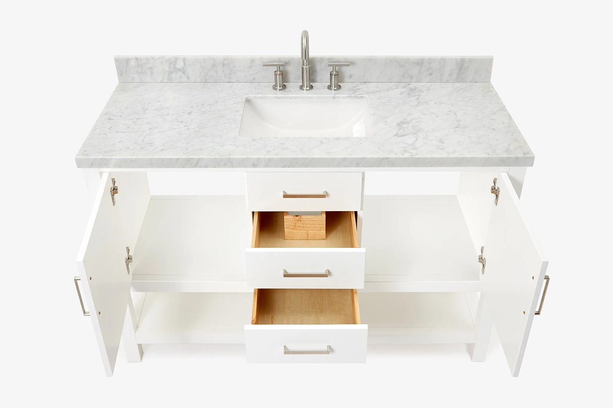 Ariel bayhill 54-55 in. rectangle sink vanity with (0.75,1.5)  countertop