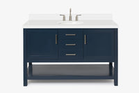 Ariel bayhill 54-55 in. oval sink vanity with carrara white marble (0.75,1.5) countertop
