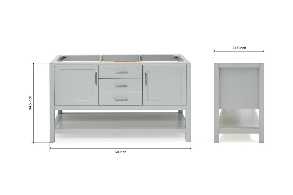 Ariel bayhill 60 in. double sink base cabinet