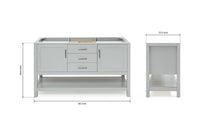 Ariel bayhill 60 in. double sink base cabinet