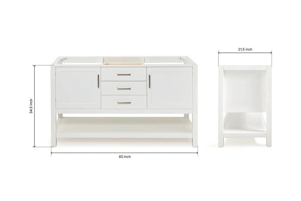 Ariel bayhill 60 in. double sink base cabinet