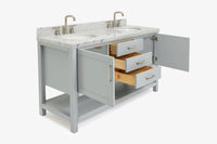 Ariel bayhill 60-61 in. double oval sink vanity with (0.75,1.5)  countertop