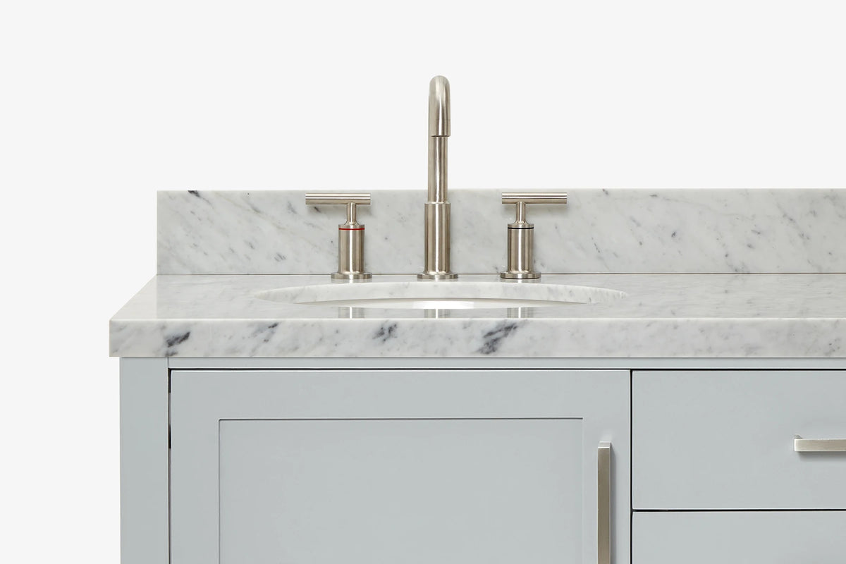 Ariel bayhill 60-61 in. double oval sink vanity with (0.75,1.5)  countertop