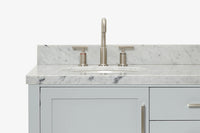 Ariel bayhill 60-61 in. double oval sink vanity with (0.75,1.5)  countertop
