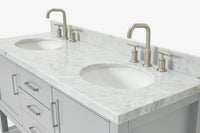 Ariel bayhill 60-61 in. double oval sink vanity with (0.75,1.5)  countertop