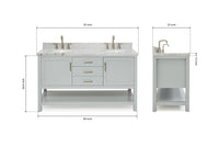 Ariel bayhill 60-61 in. double oval sink vanity with (0.75,1.5)  countertop