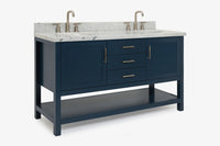 Ariel bayhill 60-61 in. double oval sink vanity with (0.75,1.5)  countertop