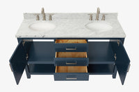 Ariel bayhill 60-61 in. double oval sink vanity with (0.75,1.5)  countertop