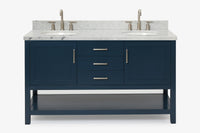 Ariel bayhill 60-61 in. double oval sink vanity with (0.75,1.5)  countertop
