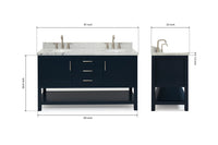 Ariel bayhill 60-61 in. double oval sink vanity with (0.75,1.5)  countertop
