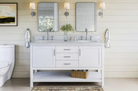 Ariel bayhill 60-61 in. double oval sink vanity with (0.75,1.5)  countertop