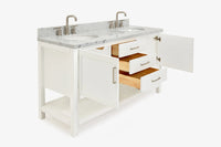 Ariel bayhill 60-61 in. double oval sink vanity with (0.75,1.5)  countertop