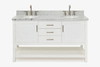 Ariel bayhill 60-61 in. double oval sink vanity with (0.75,1.5)  countertop