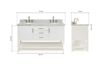 Ariel bayhill 60-61 in. double oval sink vanity with (0.75,1.5)  countertop