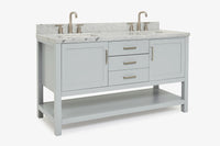 Ariel bayhill 60-61 in. double rectangle sink vanity with 0.75,1.5 countertop