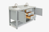 Ariel bayhill 60-61 in. double rectangle sink vanity with 0.75,1.5 countertop