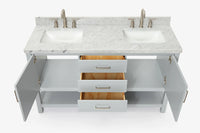 Ariel bayhill 60-61 in. double rectangle sink vanity with 0.75,1.5 countertop