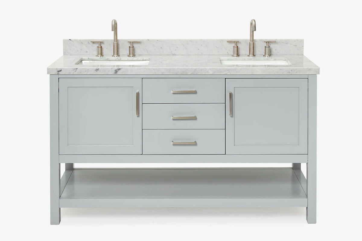 Ariel bayhill 60-61 in. double rectangle sink vanity with 0.75,1.5 countertop