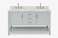 Ariel bayhill 60-61 in. double rectangle sink vanity with 0.75,1.5 countertop