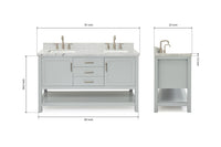 Ariel bayhill 60-61 in. double rectangle sink vanity with 0.75,1.5 countertop