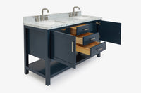 Ariel bayhill 60-61 in. double rectangle sink vanity with 0.75,1.5 countertop