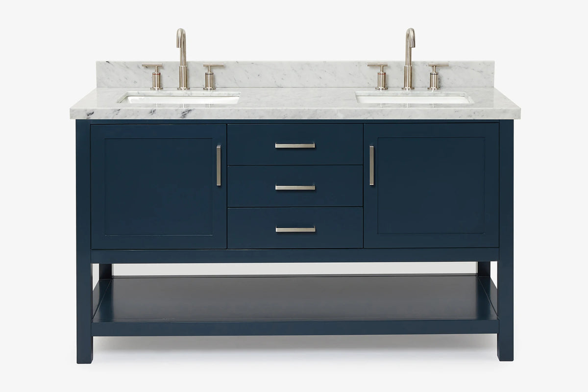 Ariel bayhill 60-61 in. double rectangle sink vanity with 0.75,1.5 countertop