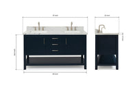 Ariel bayhill 60-61 in. double rectangle sink vanity with 0.75,1.5 countertop