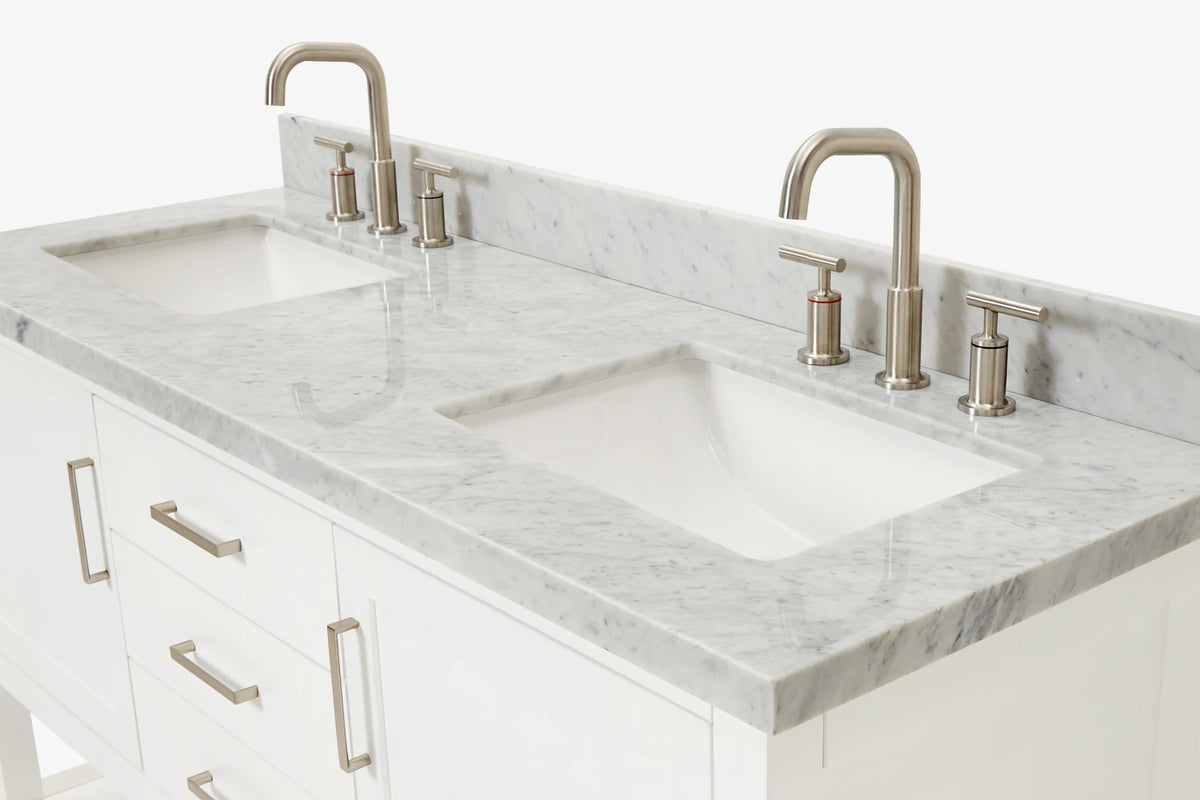 Ariel bayhill 60-61 in. double rectangle sink vanity with 0.75,1.5 countertop