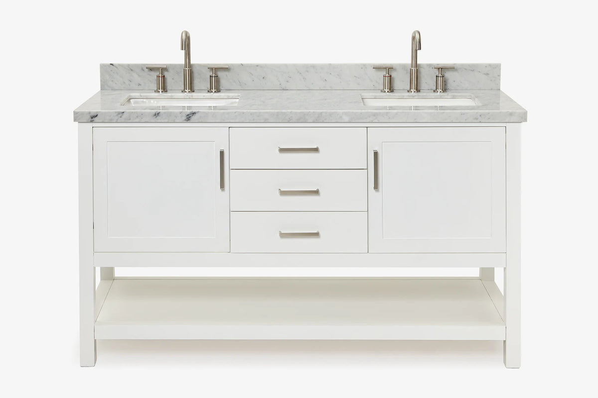 Ariel bayhill 60-61 in. double rectangle sink vanity with 0.75,1.5 countertop