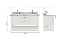 Ariel bayhill 60-61 in. double rectangle sink vanity with 0.75,1.5 countertop