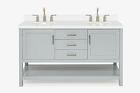 Ariel bayhill 60-61 in. double oval sink vanity with (0.75,1.5)  countertop