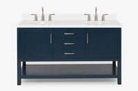 Ariel bayhill 60-61 in. double oval sink vanity with (0.75,1.5)  countertop