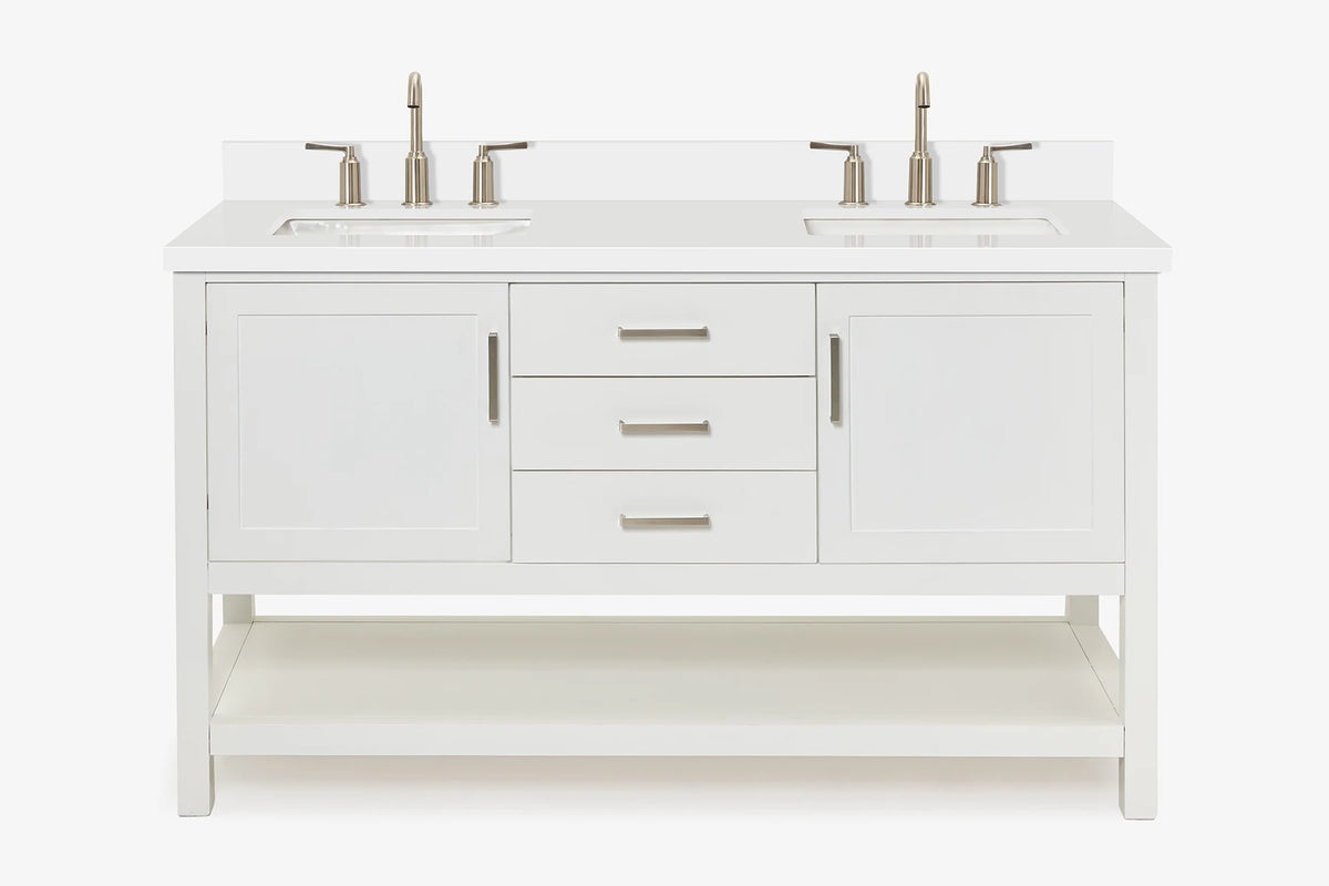 Ariel bayhill 60-61 in. double rectangle sink vanity with 0.75,1.5 countertop