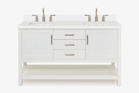 Ariel bayhill 60-61 in. double rectangle sink vanity with 0.75,1.5 countertop