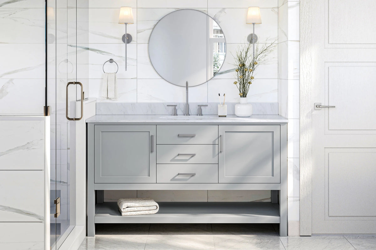 Ariel bayhill 60-61 in. oval sink vanity with (0.75,1.5)  countertop