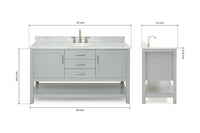 Ariel bayhill 60-61 in. oval sink vanity with (0.75,1.5)  countertop
