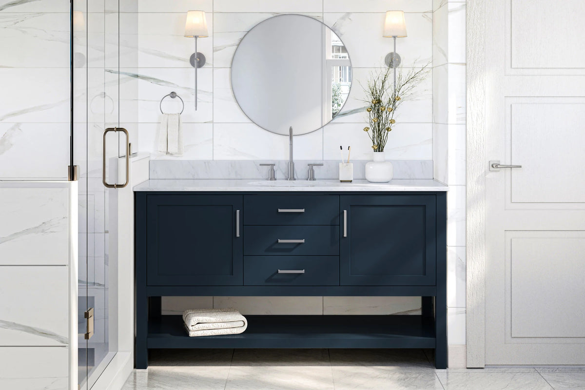 Ariel bayhill 60-61 in. oval sink vanity with (0.75,1.5)  countertop
