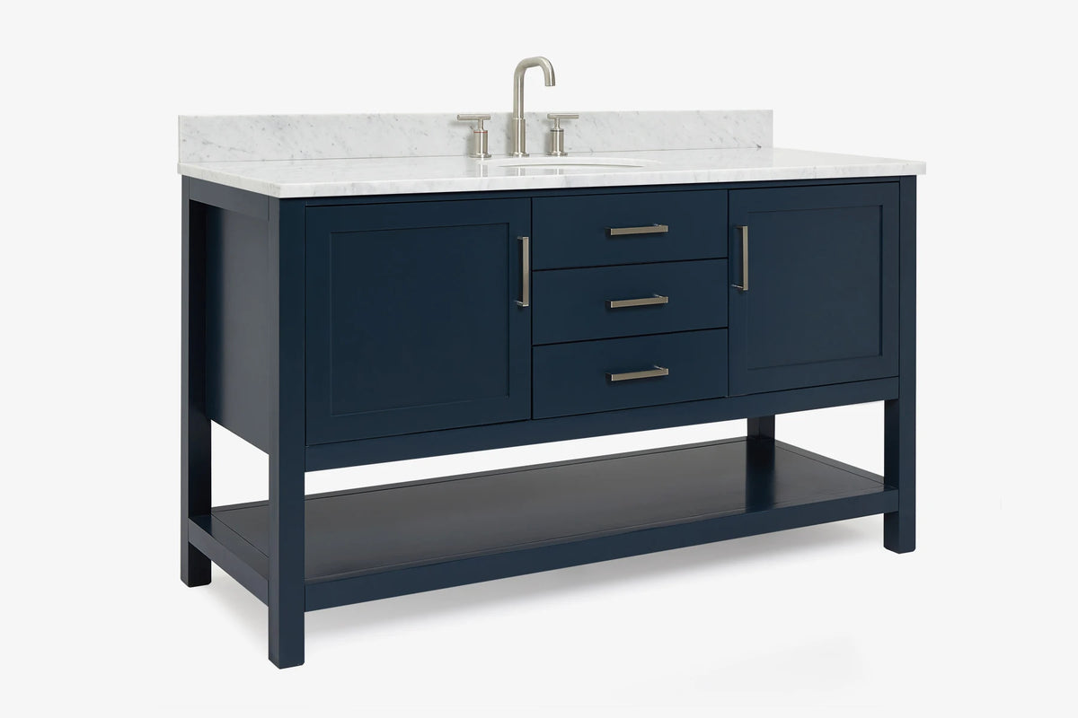 Ariel bayhill 60-61 in. oval sink vanity with (0.75,1.5)  countertop