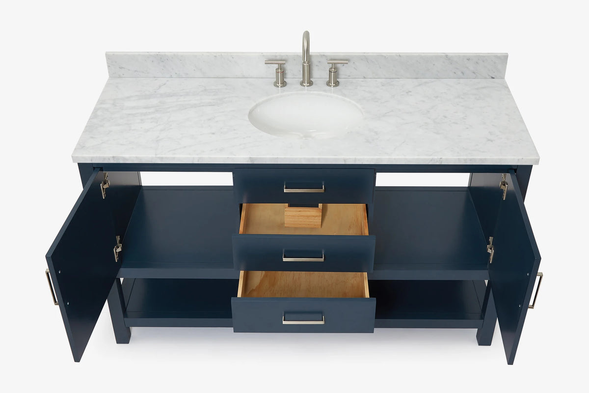 Ariel bayhill 60-61 in. oval sink vanity with (0.75,1.5)  countertop