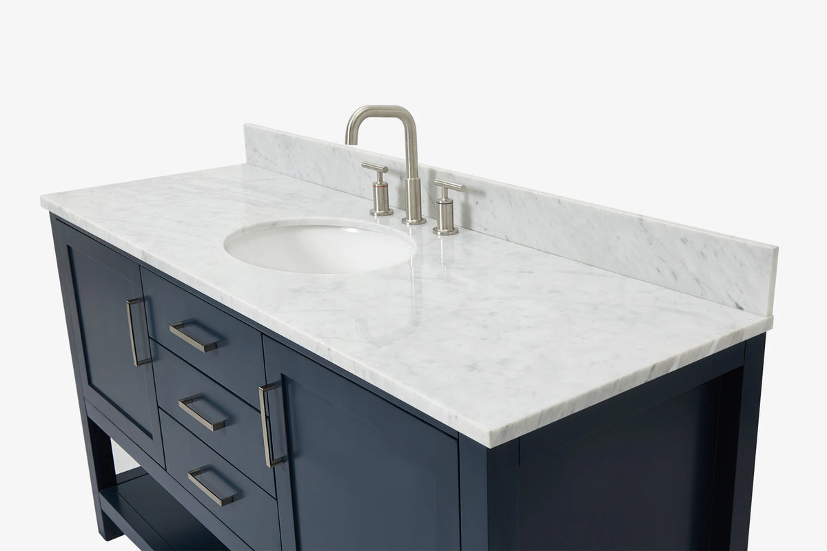 Ariel bayhill 60-61 in. oval sink vanity with (0.75,1.5)  countertop