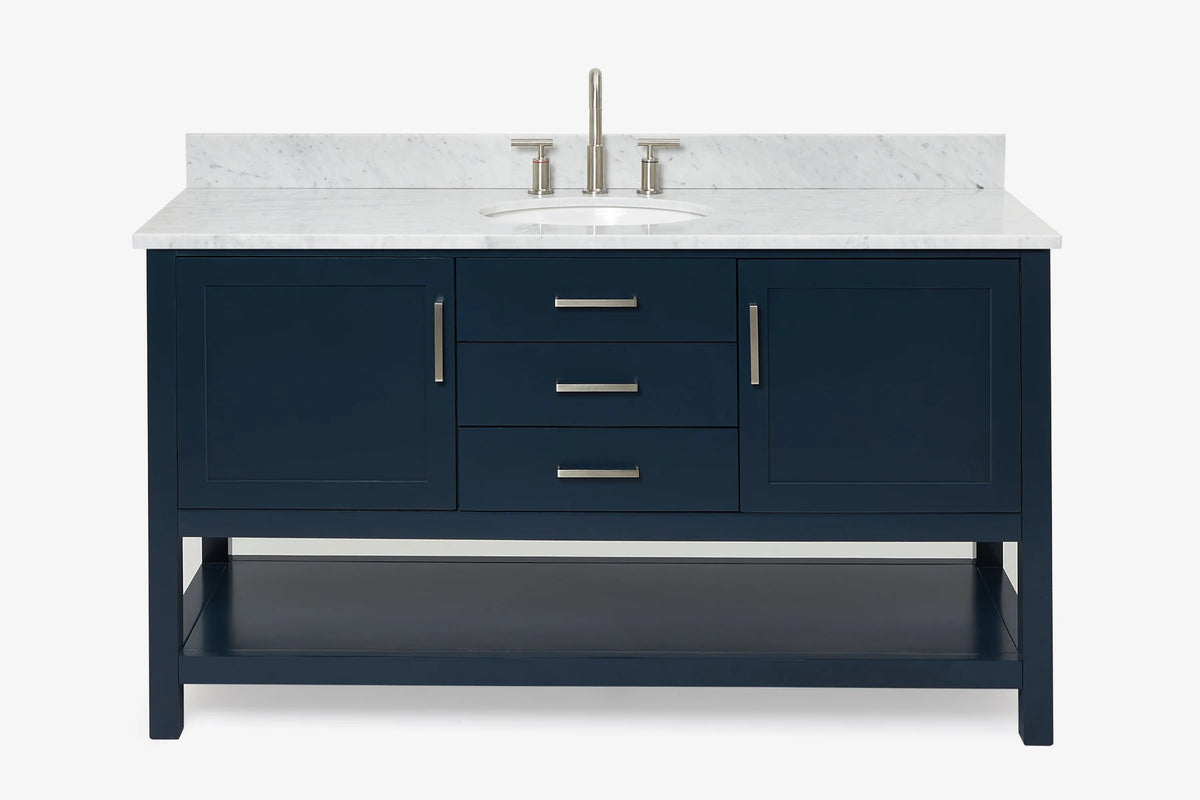Ariel bayhill 60-61 in. oval sink vanity with (0.75,1.5)  countertop