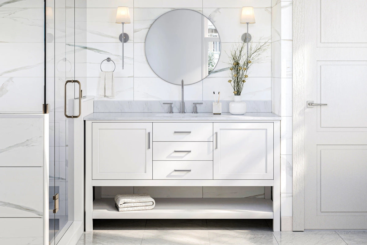 Ariel bayhill 60-61 in. oval sink vanity with (0.75,1.5)  countertop