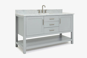 Ariel bayhill 60-61 in. rectangle sink vanity with (0.75,1.5) countertop