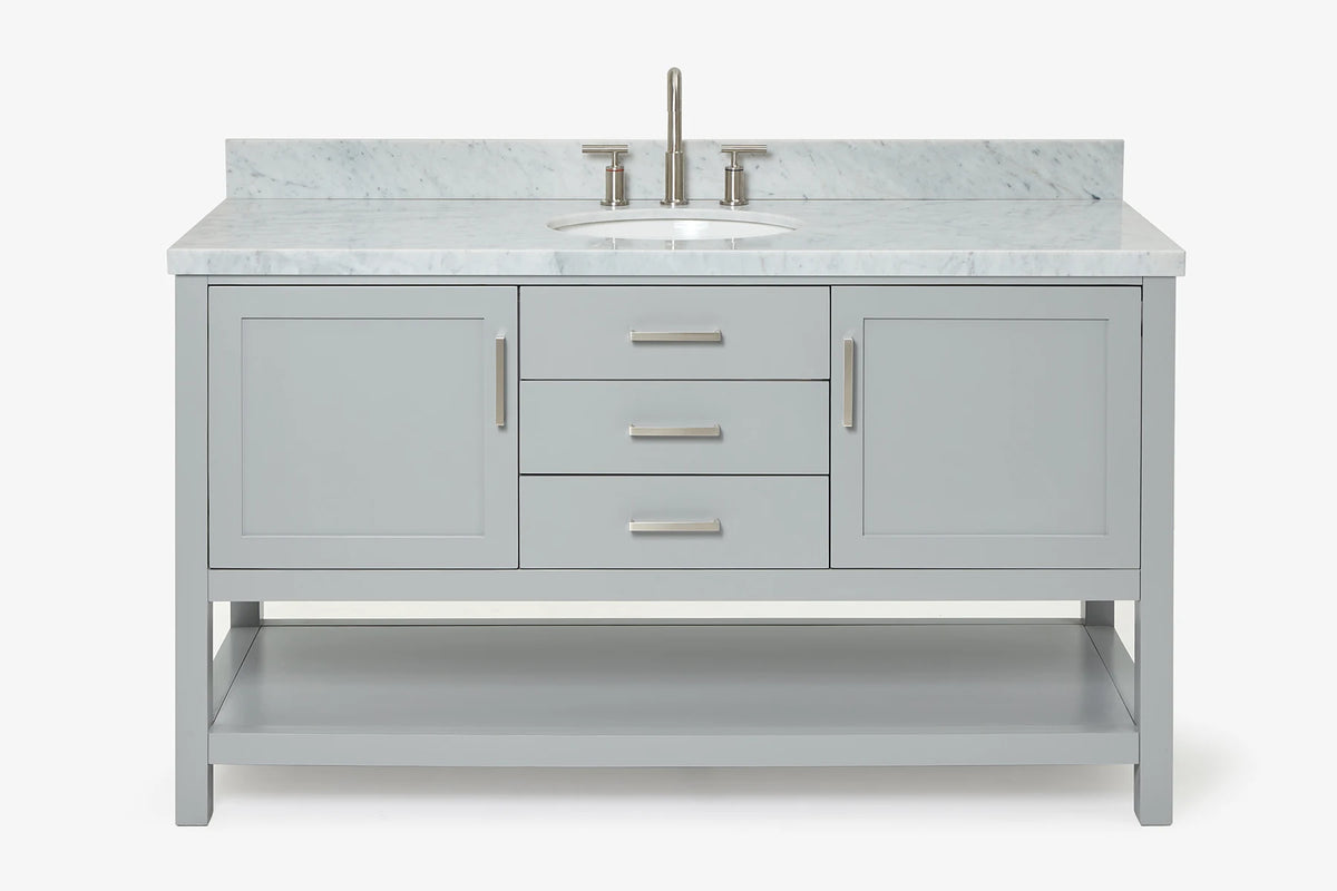 Ariel bayhill 60-61 in. oval sink vanity with (0.75,1.5)  countertop